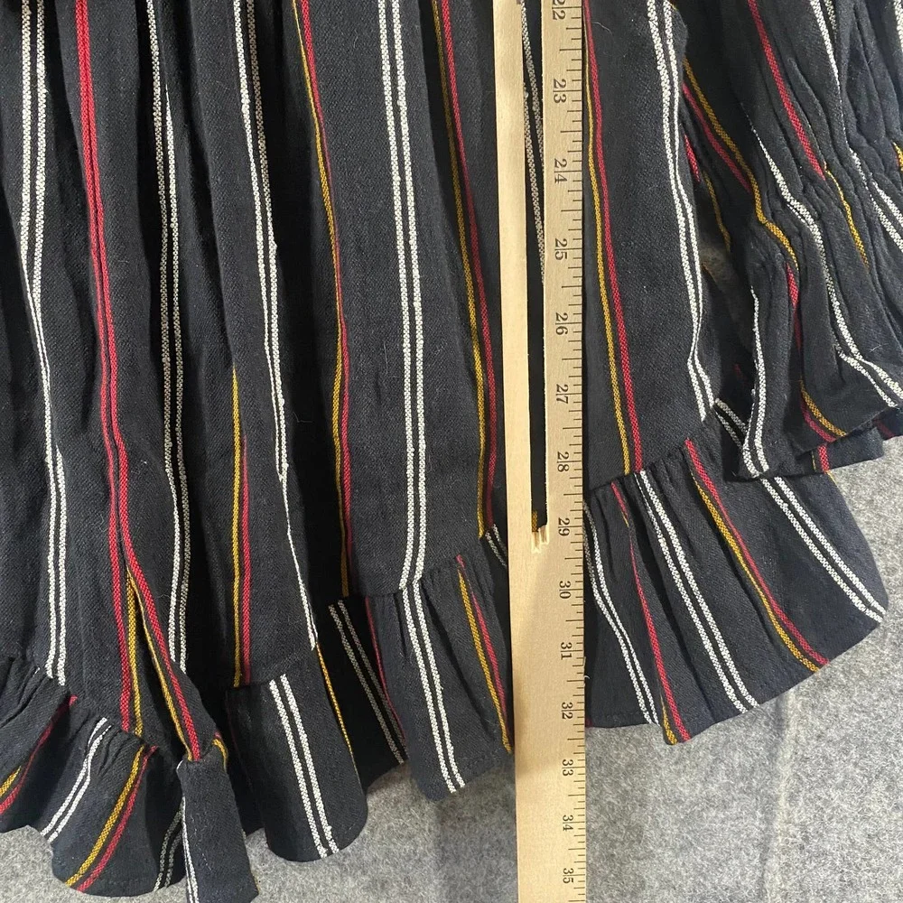 Billabong Romper Large Black Striped Play All Day V-Neck Long Sleeve - Picture 9 of 15